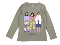 Name It dried sage bluse pailletter